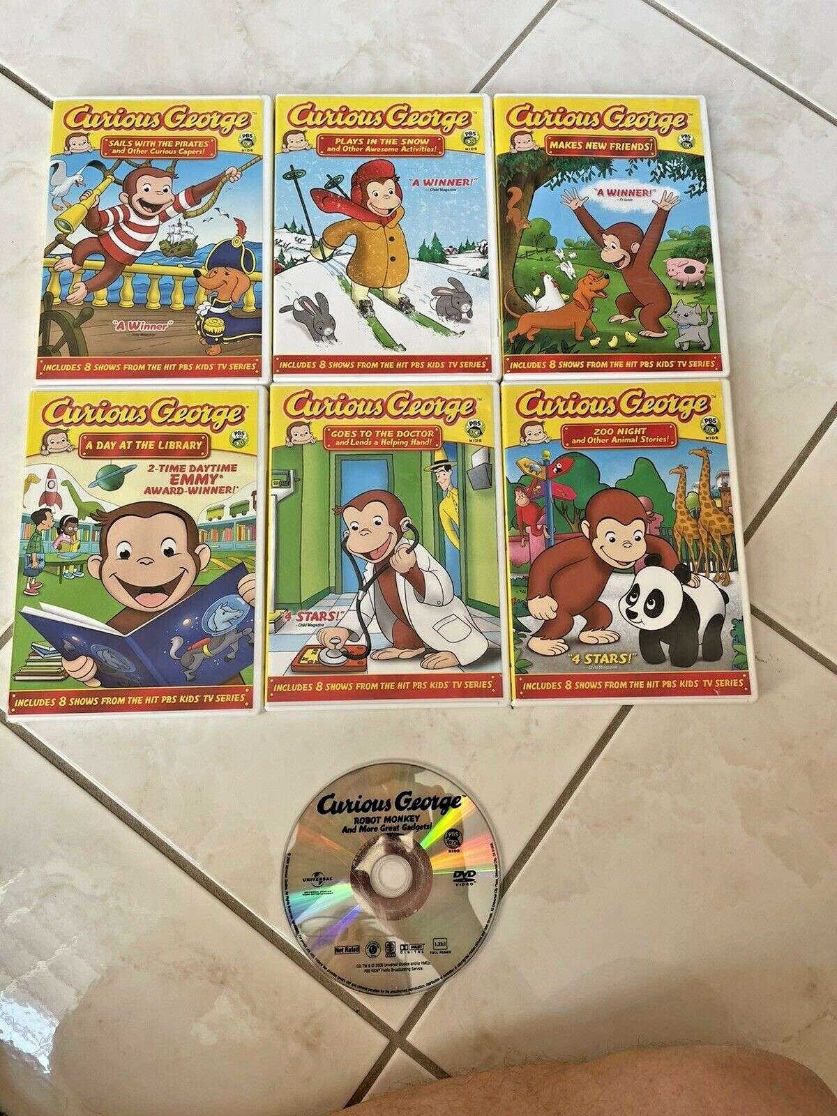 Curious George7冊 CURIOUS GEORGE 7 DVD Lot Pirates Snow Friends Doctor Zoo