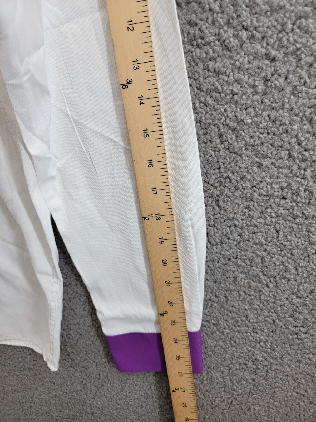 Tayion Collection Slim-Fit Purple Trim Dress Shirt Men's L 16-16.5 34-35 White - Picture 5 of 19