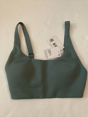 Lululemon In Alignment Straight Strap Bra Sage Green C/D Size 2 New With Tags