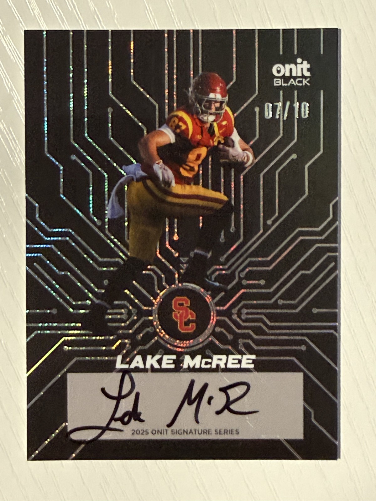 Lake McRee 2025 Onit USC Trojans Football Black Circuit Signatures Auto 07/10