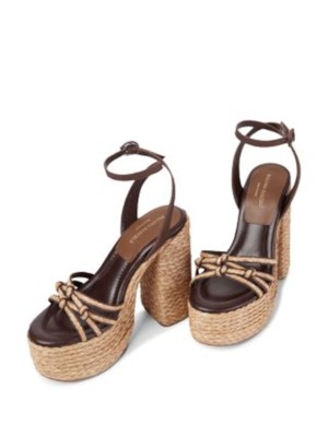 Женские эспадрильи PALOMA BARCELO коричневого цвета на платформе и блочном каблуке с мелким носком 39