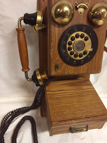 Retro Wall Phone Antique Vtg Classic Rotary Home Telephone Old Fashion Style 20s