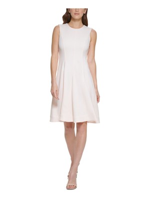 CALVIN KLEIN Женское розовое платье с воланами без рукавов Petites 12P
