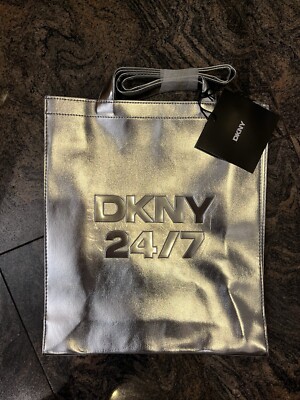DKNY Women s 24/7 Silver Tote Bag. Dec 2024 Release. New With Tags 12  X 14 