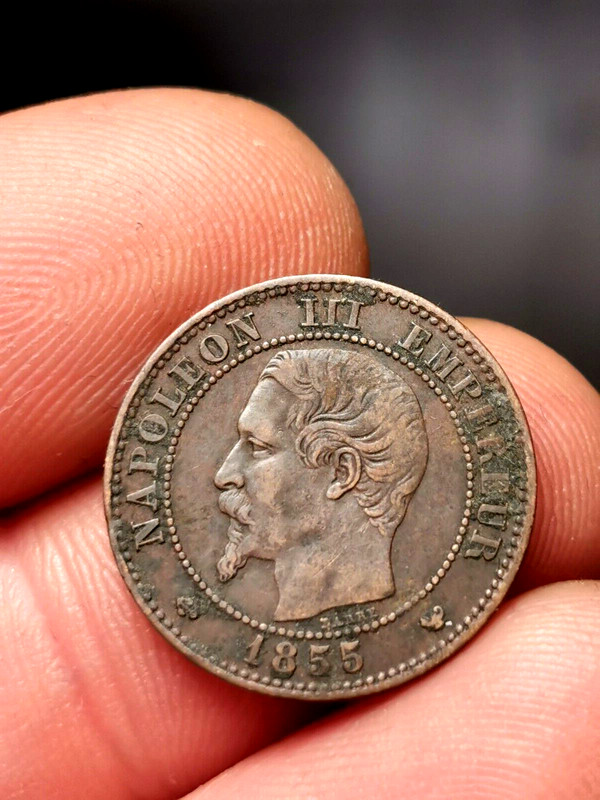 2 Centimes NapolÃ©On Iii TÃªTe Nue 1855 W Lille ! 1,91 G