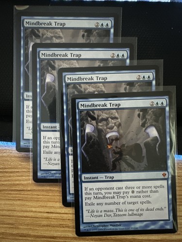 4x Mindbreak Trap MTG Zendikar Mythic Rare Playset, NM/LP