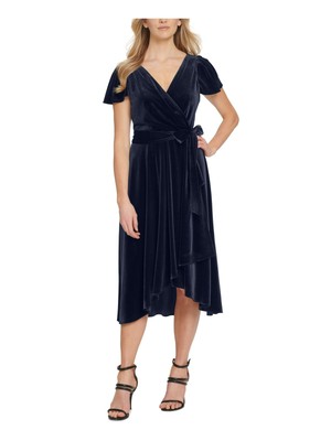 Женское платье DKNY Black Tie на бархатной подкладке с пышными рукавами и расклешенным рукавом 14