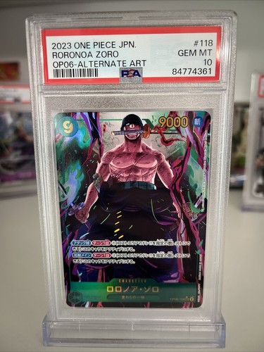 GEM MINT PSA 10 RORONOA ZORO OP06-118 SEC ALT ART 2023 ONE GEM MINT PSA 10 RORONOA ZORO OP06-118 SEC ALT ART 2023 ONE