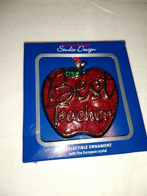 NIB REGENT SQUARE 2019 Best Teacher CHRISTMAS APPLE ORNAMENT  