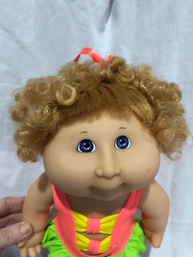 1991 Hasbro Cabbage Patch Splashin Kids Hard Vinyl Body Swim Bath Water Doll +
