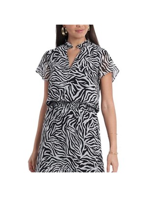 1. STATE Womens Black Lined Neck And Waist Flutter Sleeve Hi-Lo Dress 1X