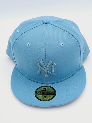 New York Yankees New Era Ice 59FIFTY Fitted Hat - Light Blue..size 8