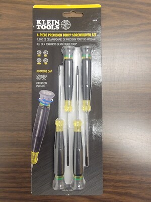 Klein Tools 85616 Precision Screwdriver TORX  4-Piece Set T6H T8H T10H T15H