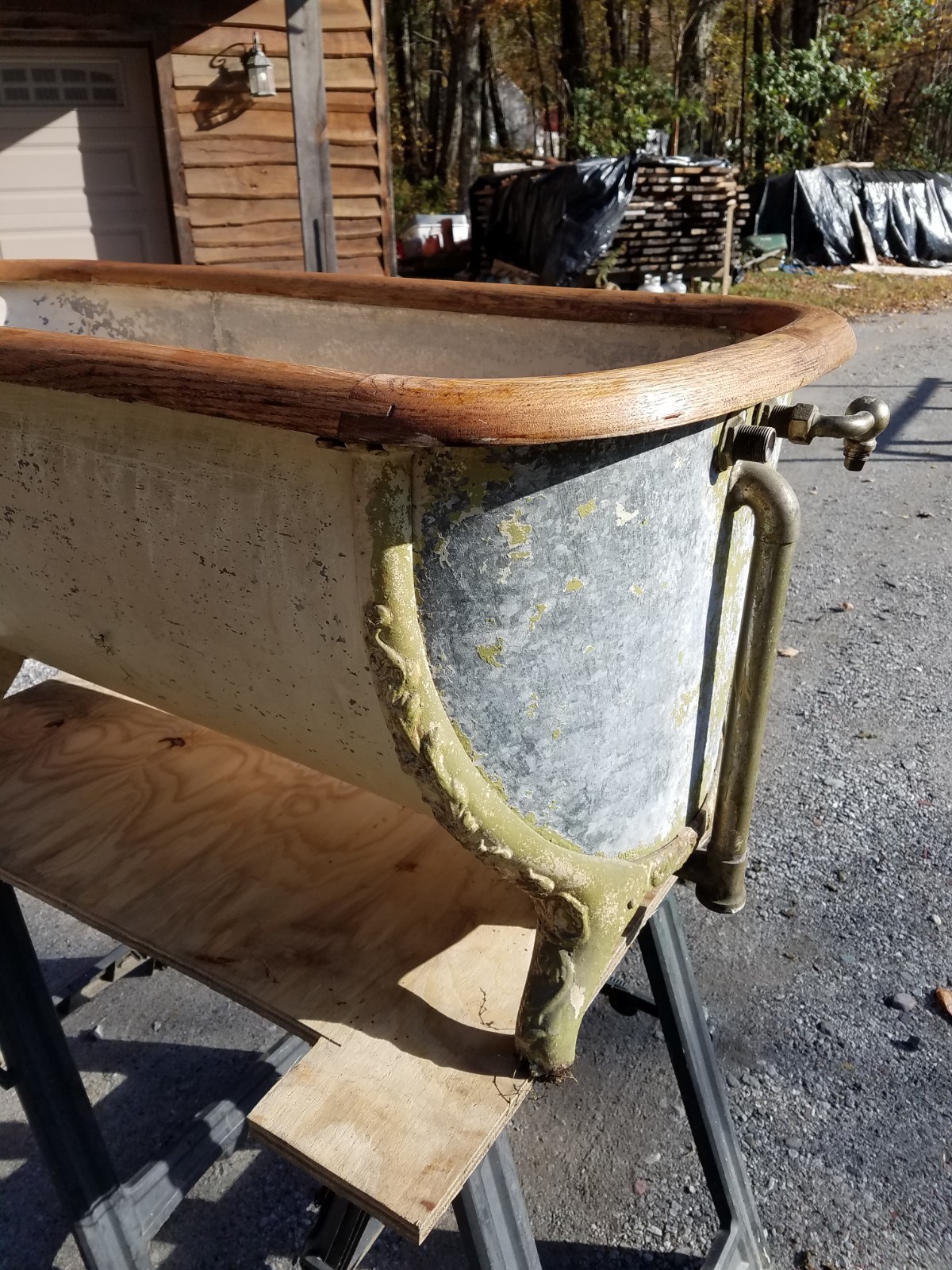 1800's Cowboy Wood & Galvanized Metal Bathtub (Local Pickup Only)