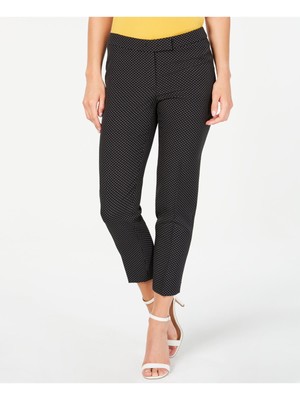 Женские черные укороченные брюки ANNE KLEIN в горошек на молнии 8