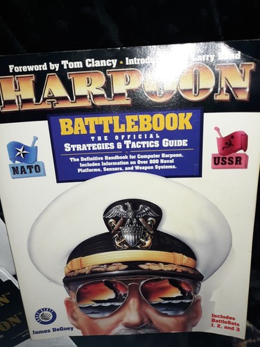 Harpoon Challenger IBM PC Tandy NOTAX MSDOS PAK PC Disks Game Battlebook Vintage