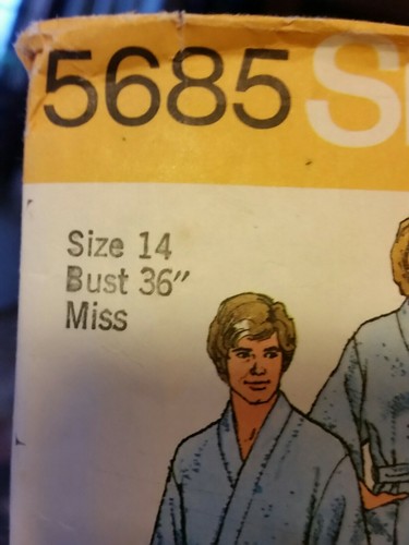 Simplicity Sewing Pattern #5685 Sz 14 Miss Long/Short Robe Cut/Complete 36 Bust
