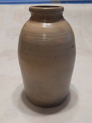 Could be a vase? Antique Brown Slip Glaze Pottery Wax Sealer Canning Jar 7 18 Tall Red Clay and Brown Slip Combo-Jar