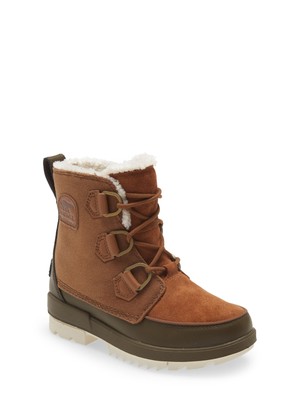 Женские зимние ботинки SOREL Womens Brown 1 на платформе MicroTrim Tivoli Iv из миндальной кожи 6.5