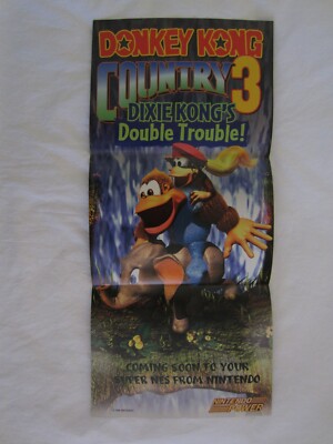 Donkey Kong Country 3 (SNES) Super Nintendo Power Poster Dixie 1996 DKC3 RARE