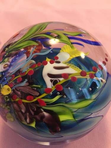 Mayauel Ward Glass Paperweight Ocean Just Amazing