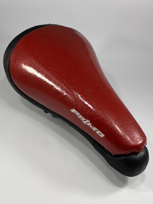 Vintage Primo Hemorrhoid BMX Seat Rare Sparkle Red Mid School Pr1mo Pat Pend Fat