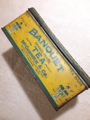 Vintage McCormick & Co Banquet Tea Orange Pekoe Tin Box