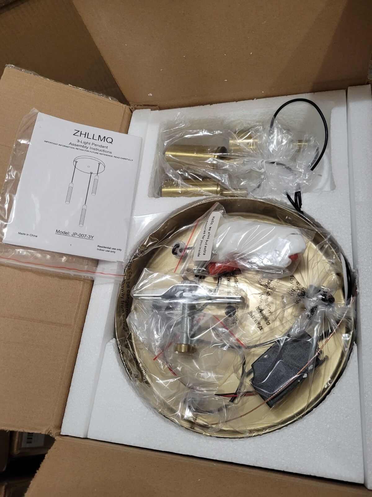 【新品】 LAW Type3 (ロー タイプ3) ジェームズ・ロー選手モデル ZHLLMQ MODEL: JP-007-3Y Modern Light Fixture 3 Light Pendant