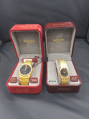 Vintage His And Hers Gruen Gold Watches