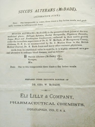 1883 The Treatment of Syphilis by J Marion Sims MD 2nd edition pamphlet + flyer