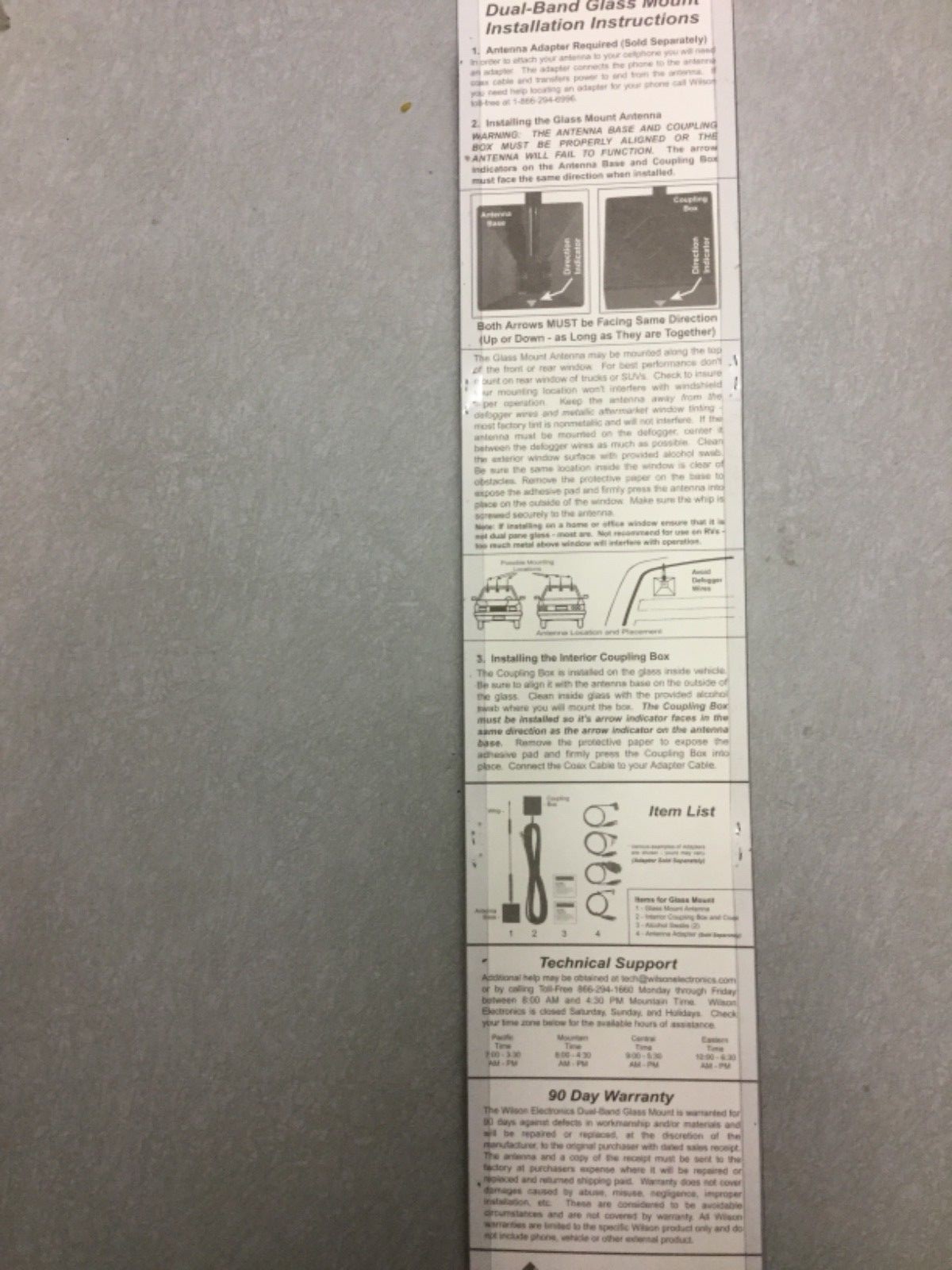 Wilson Cellular Dual-Band Tri-Mode Glass Mount Antenna Dual Band