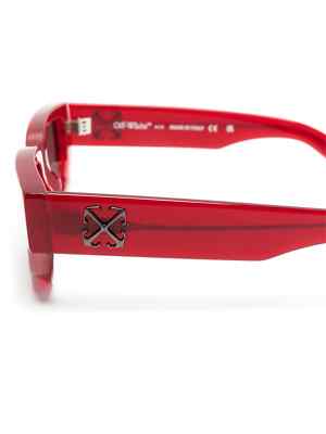 Pre-owned Off-white Oeri115s24pla0012807 Greeley Burgundy Sunglasses In Gray