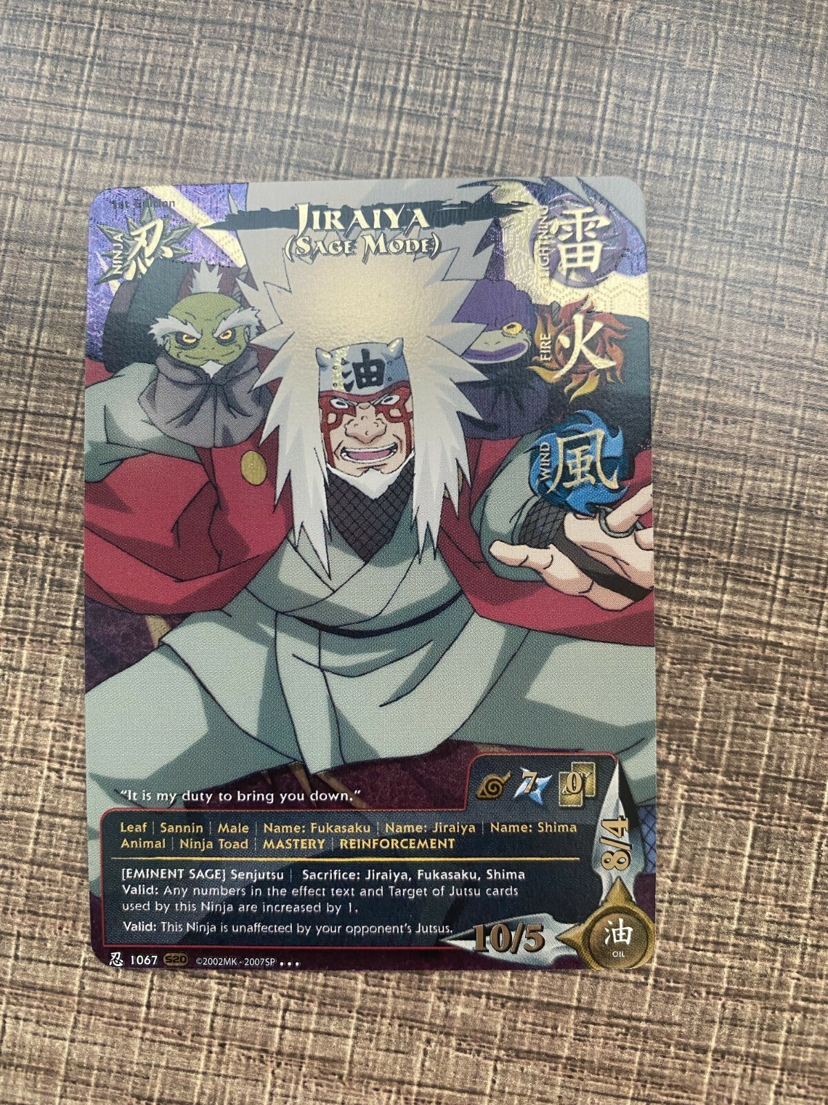 Naruto CCG Card #1067 Set 20: Jiraiya (Sage Mode) - Super