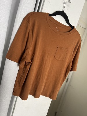 NWOT A New Day Women Top Sz Small Brown Short Sleeve Blouse