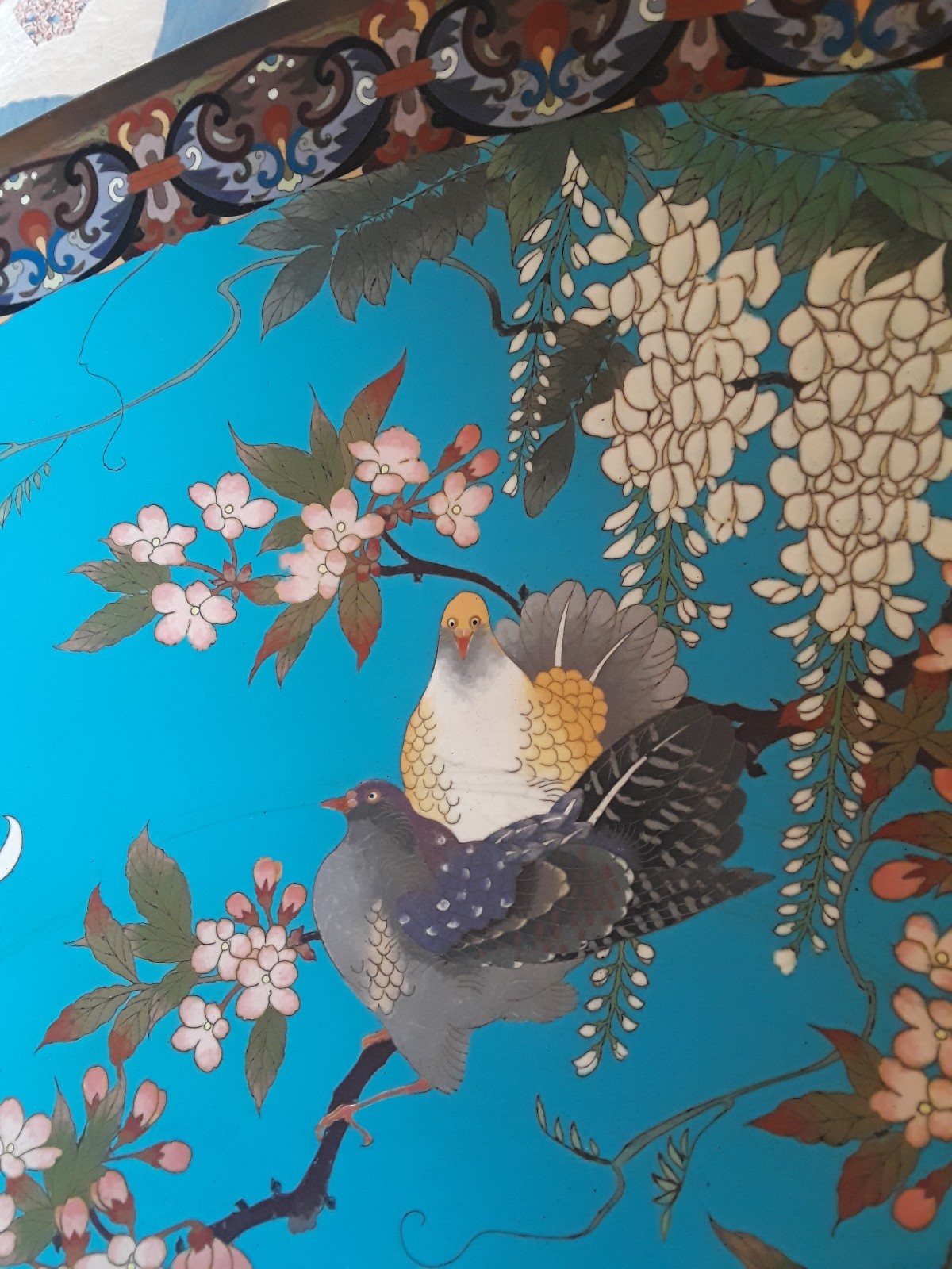 19th century Chinese Cloisonne Charger 91.44 cm (36 inches)