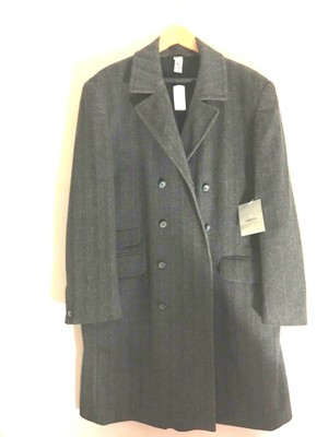 Claiborne Luxe grey Urban Retreat nice men winter longcoat size L 80%wool 20%slk