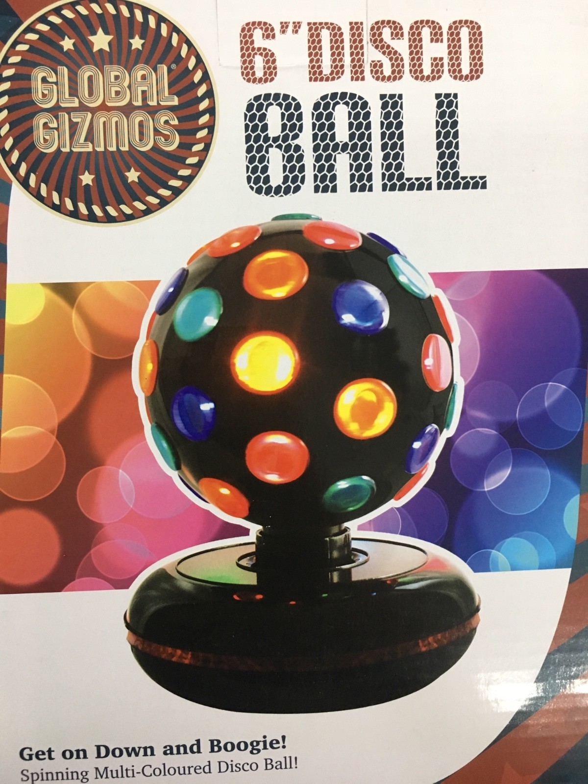 6 disco ball multicoloured 360 degree spin