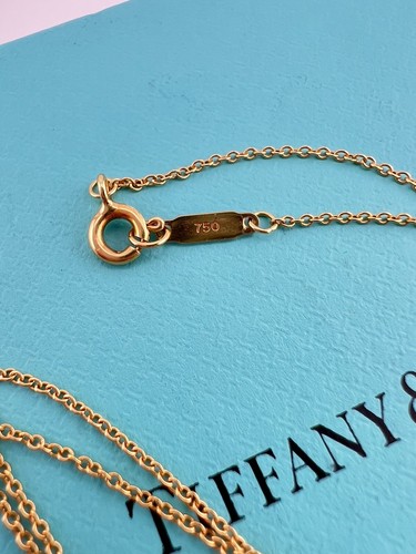 Tiffany & Co. Mini Gift Box Necklace in 18k Yellow Gold 16.5"
