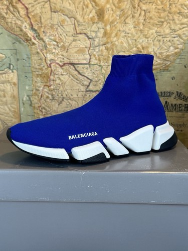 BALENCIAGA BALENCIAGA SPEED 2.0 KNIT SOCK SNEAKER BLUE 617239 SZ 43
