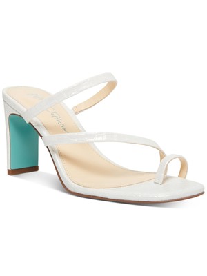 

BETSEY JOHNSON Женские белые сандалии без шнуровки с крокодиловым каблуком Anya Block Heel 6,5 M, Белый, SB-ANYA