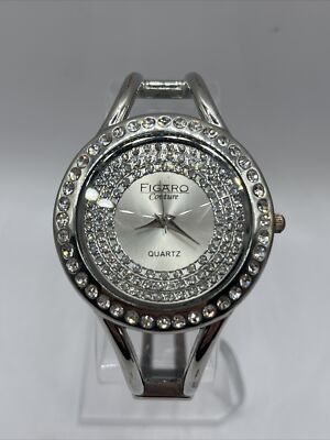 figaro couture silver tone watch new battery quartz 4766 145602468229