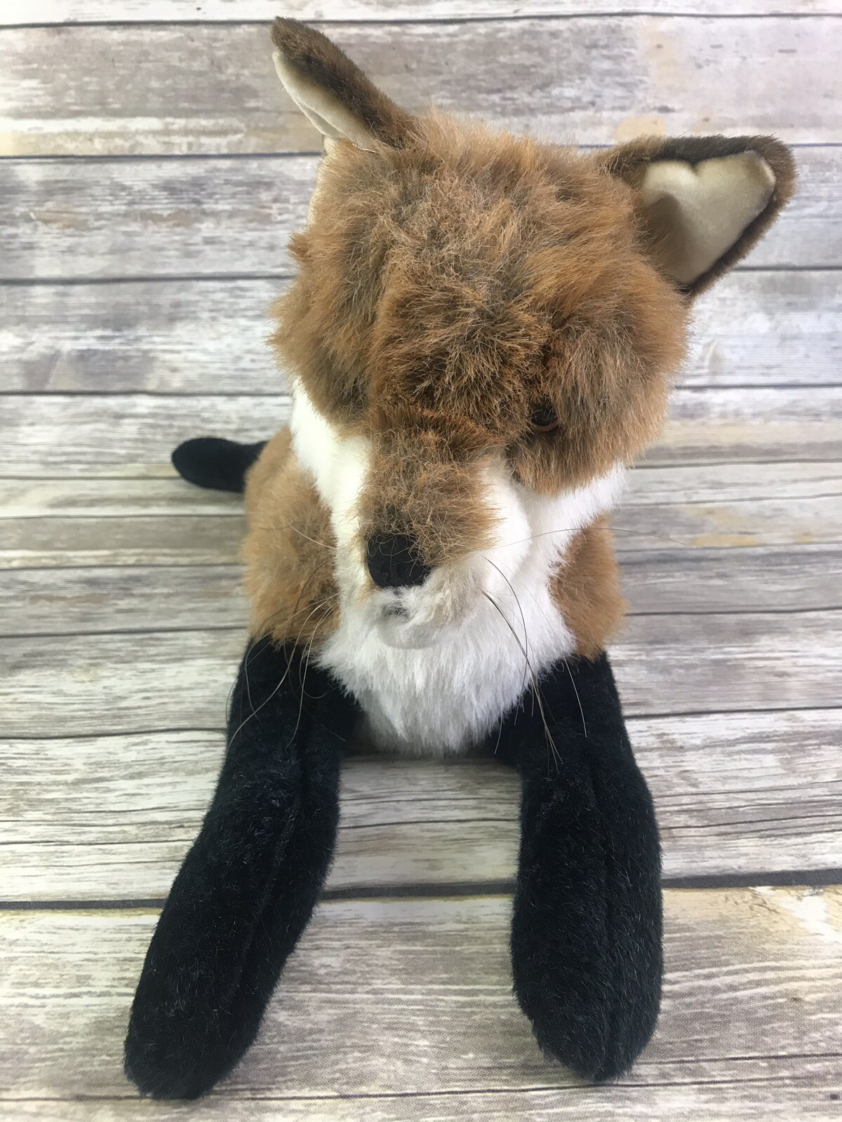 Merrythought Fox Plush Lying Down Merry Thought Made In England Rare Over 2 Feet