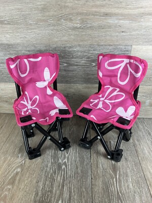 Emily Rose Folding Doll Chair For Large Dolls Set of 2 Pink Floral