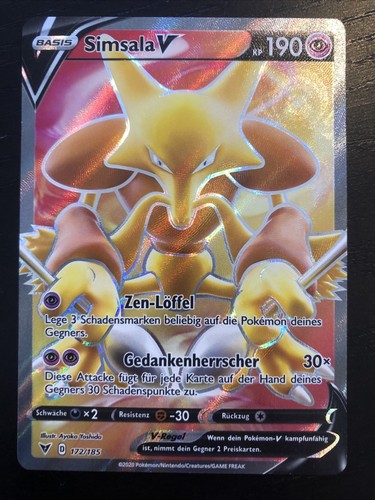 Pokemon Karte Simsala V 172185 Holo Fullart Secret Rare Deutsch 