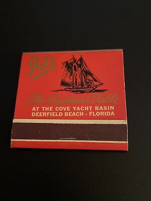 Vintage Matchbook Matches Pal's Captain's Table Yacht Basin Deerfield Beach FL