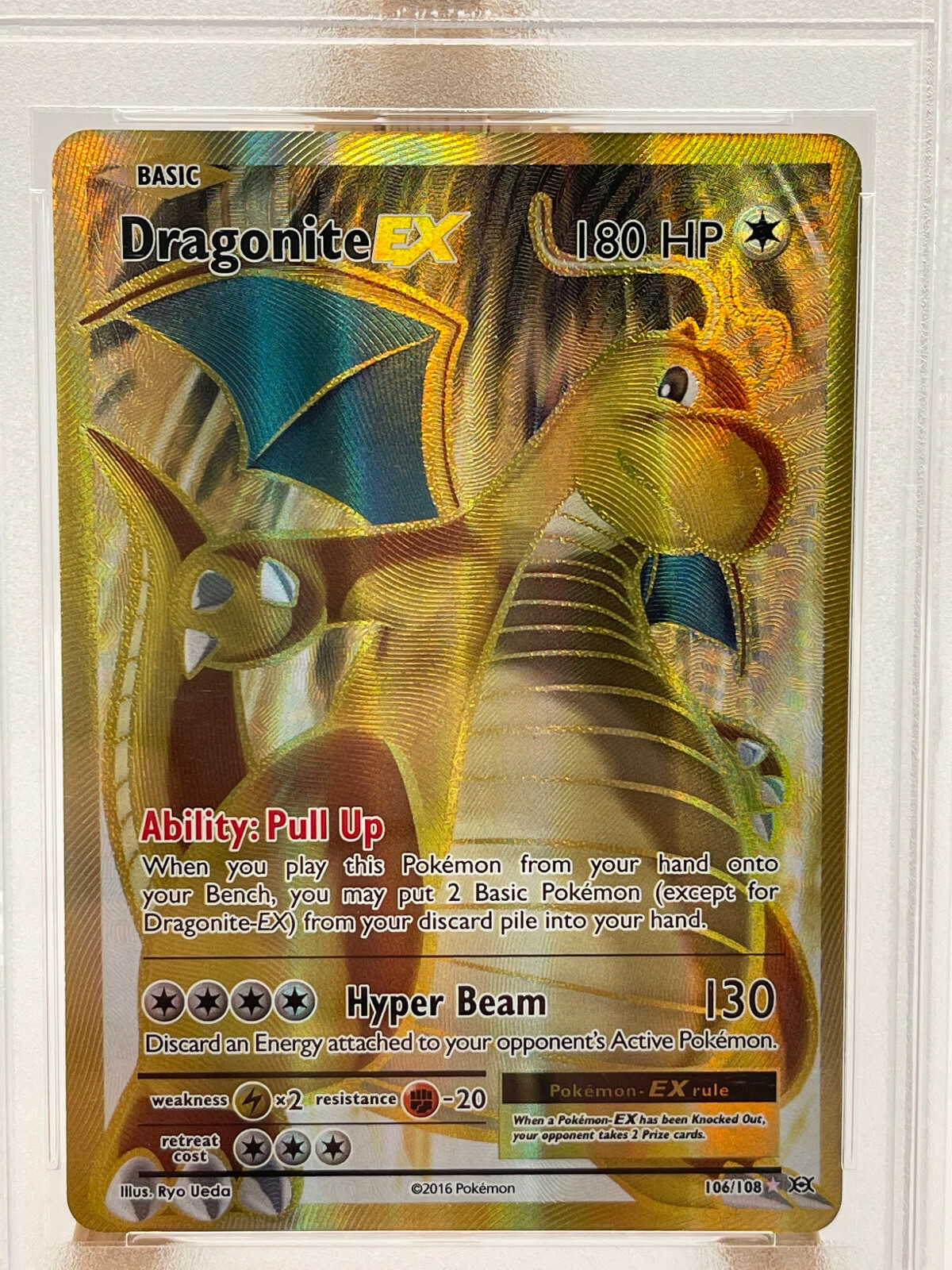 Pokémon Dragonite EX, 106108 ,Evolutions, Full Art, PSA 9