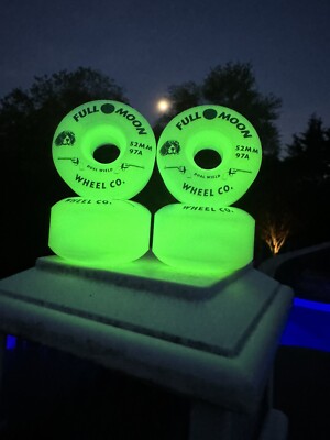 Full Moon 97A Dual Glow Swirl Dual Wield Park Shape Skateboard Wheels Brand New