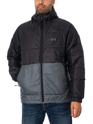

Мужская утепленная куртка с капюшоном Under Armour, черная, Черный, 1380872-001