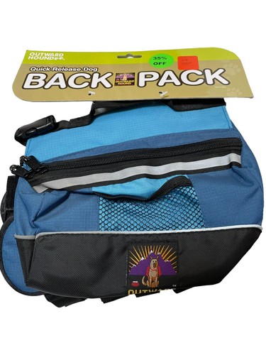 Outward Hound Quick Release Dog Back Pack Blue Small 18 lbs 