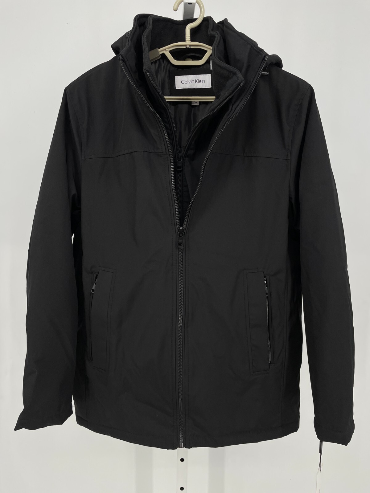 Calvin Klein Mens Infinite Stretch Jacket S Black Hood Calvin Klein Mens Infinite Stretch Jacket S Black Hood